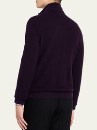 Pull demi-zippé cachemire œil-de-perdrix - Manor Purple Multi