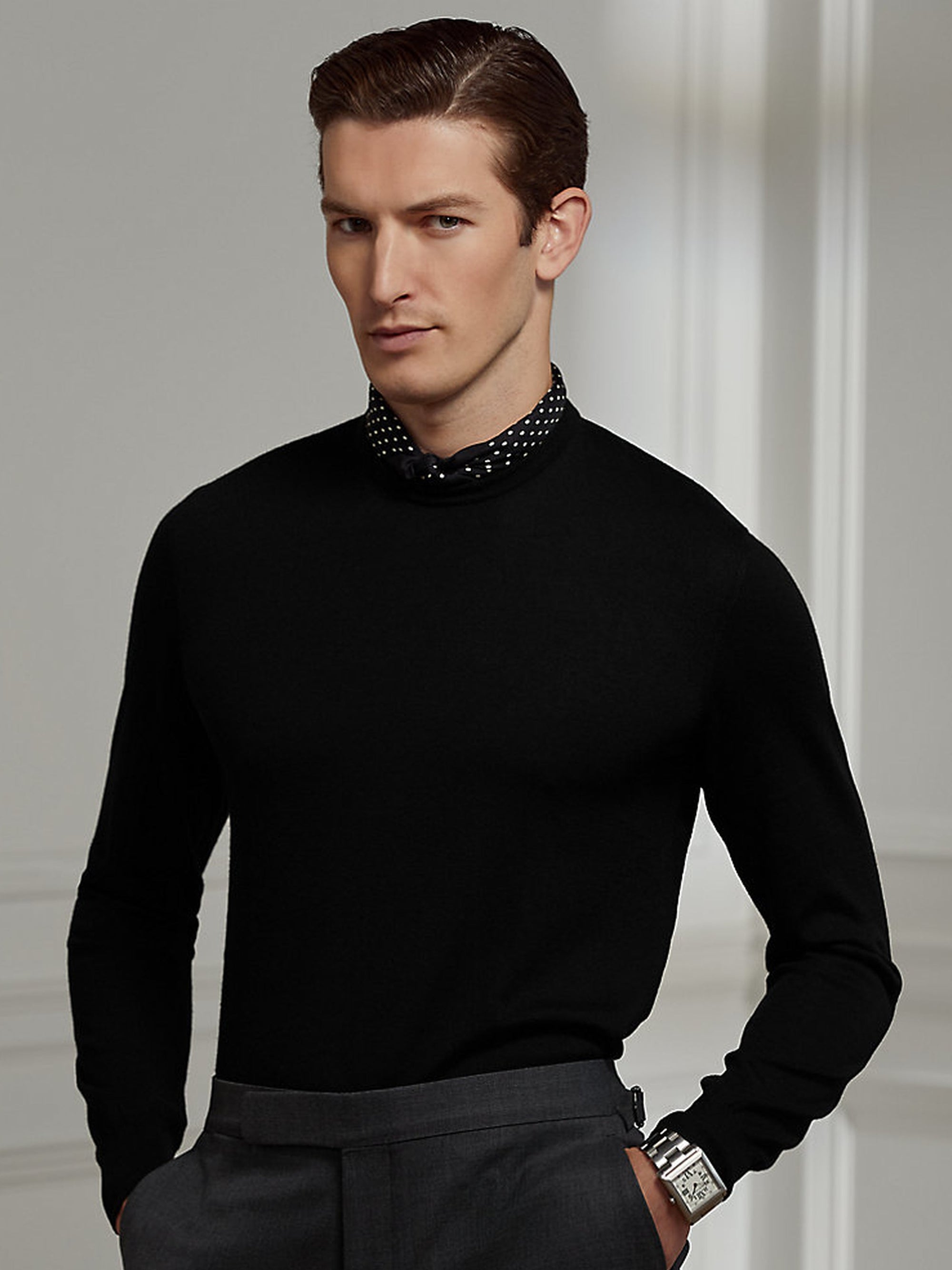 Pull col rond en cachemire - Carriage Green
