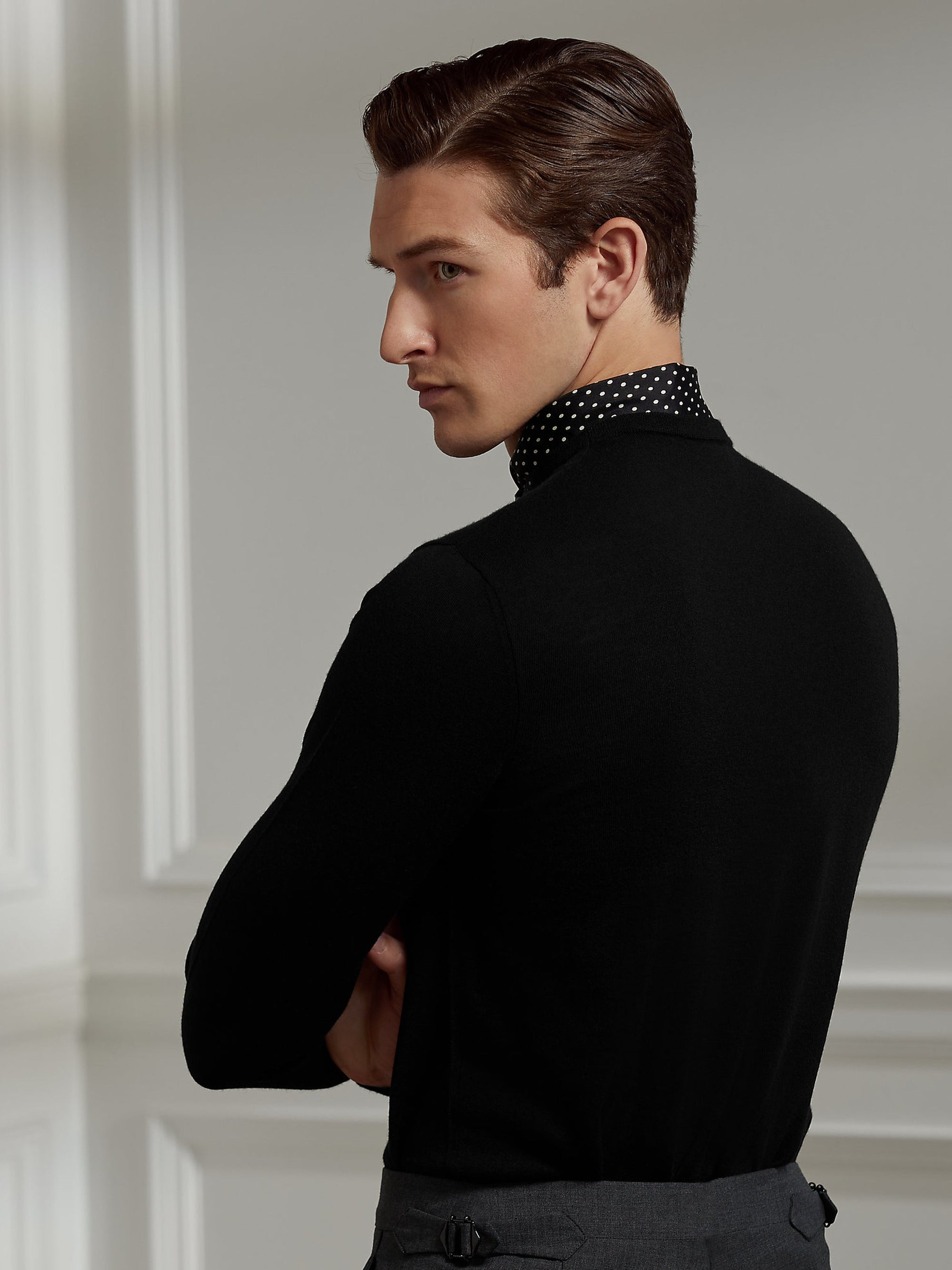 Pull col rond en cachemire - Carriage Green