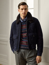 Bomber en peau lainée - Classic Chairman Navy