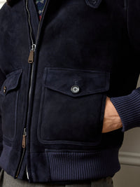 Bomber en peau lainée - Classic Chairman Navy