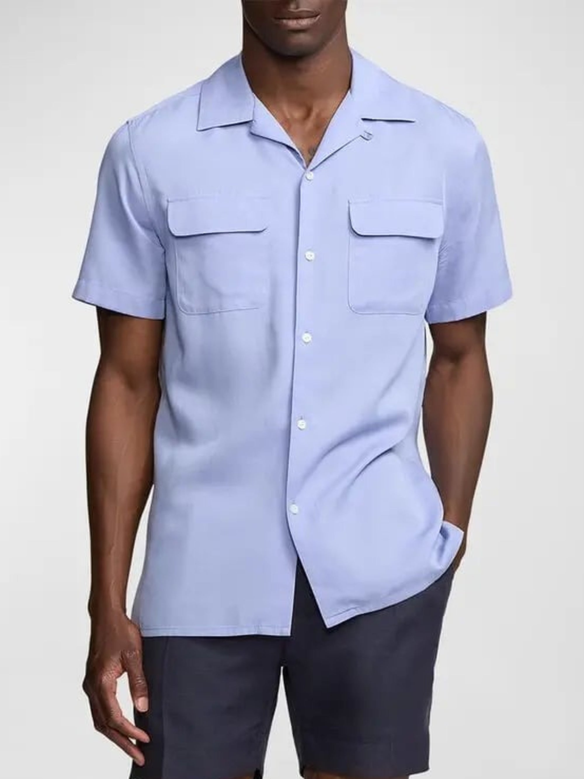 Chemise safari en sergé - Soft Blue