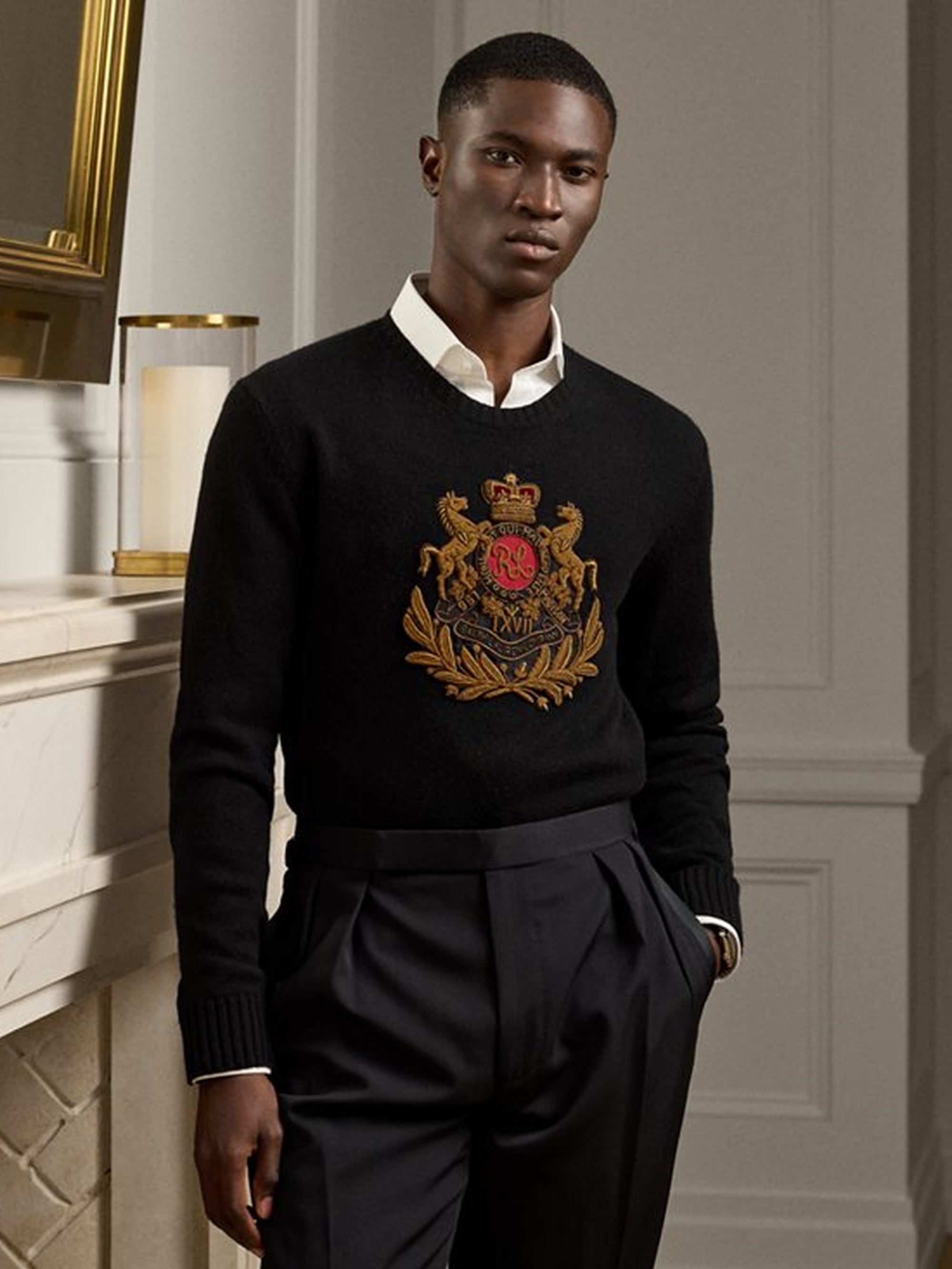 Pull avec broderie bullion en cachemire - Classic Black