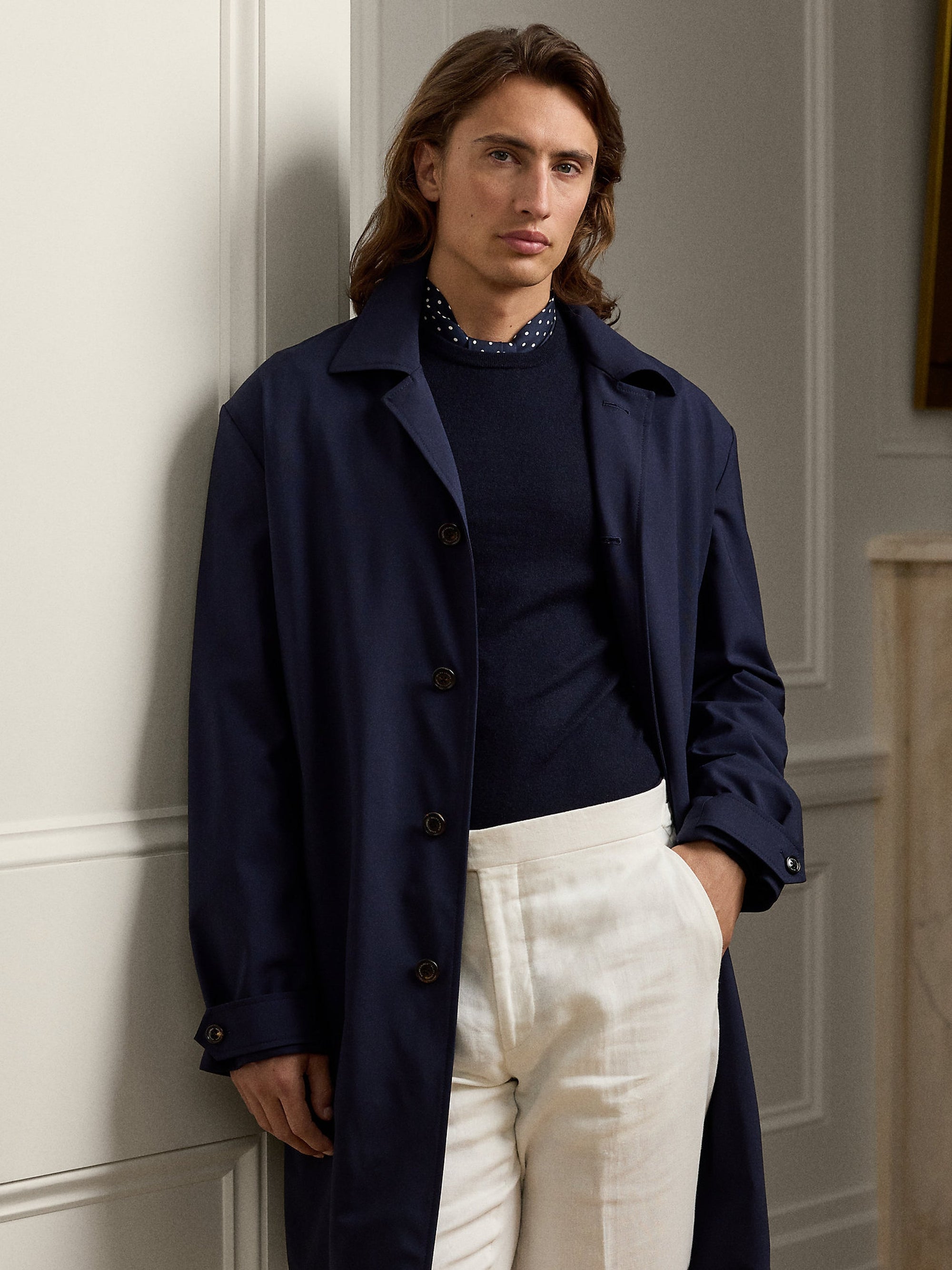 Finnely 3/4 wool pea jacket - Classic Chairman Navy