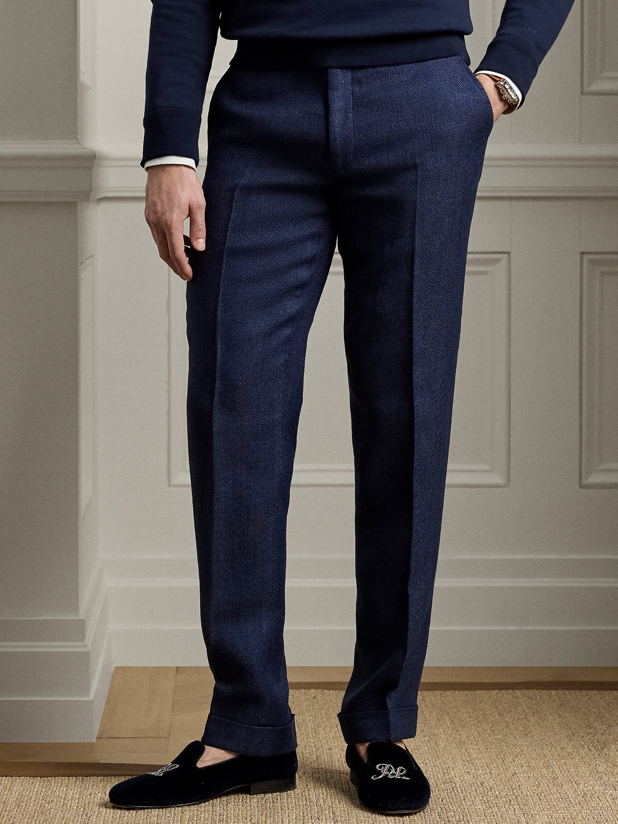 Pantalon costume Gregory en lin - Navy