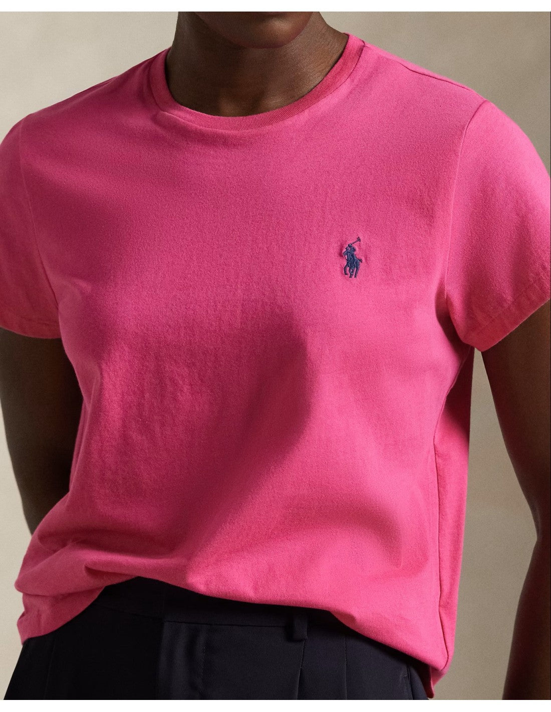 T-shirt col rond jersey de coton - Desert Pink With Bright Blue Pp