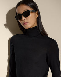 Pull à col roulé côtelé - Polo Black