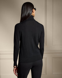 Pull à col roulé côtelé - Polo Black