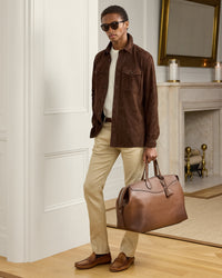 Sac cabas à anses longues en cuir - Chestnut