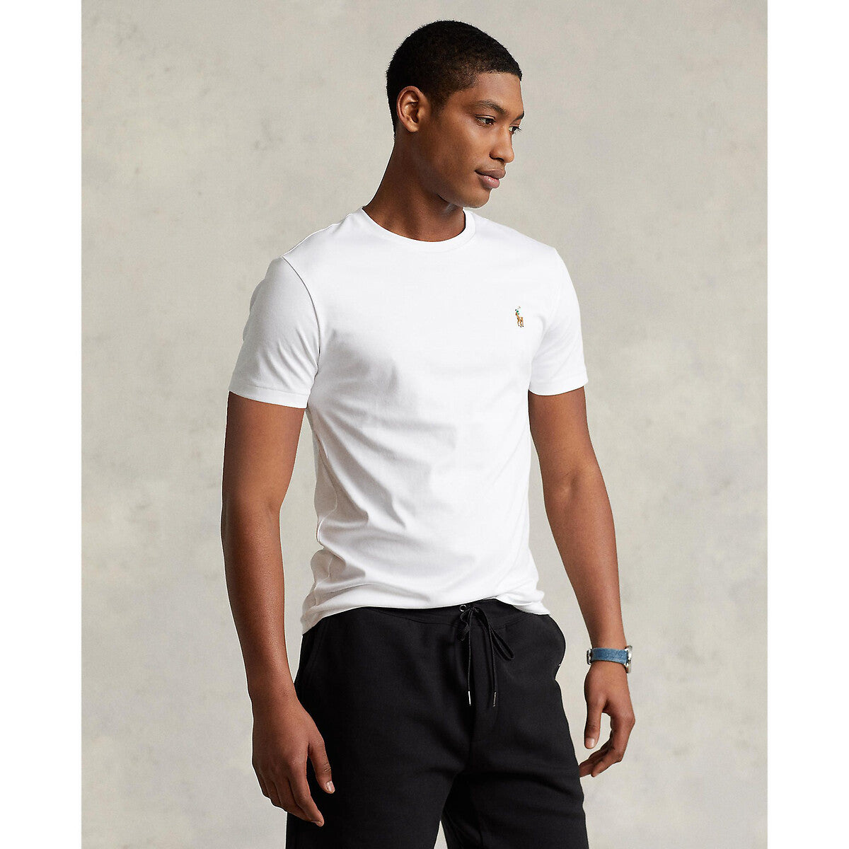 T-shirt coupe ajustée en coton doux - White