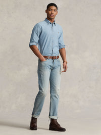 Chemise ajustée en chambray - Medium Wash