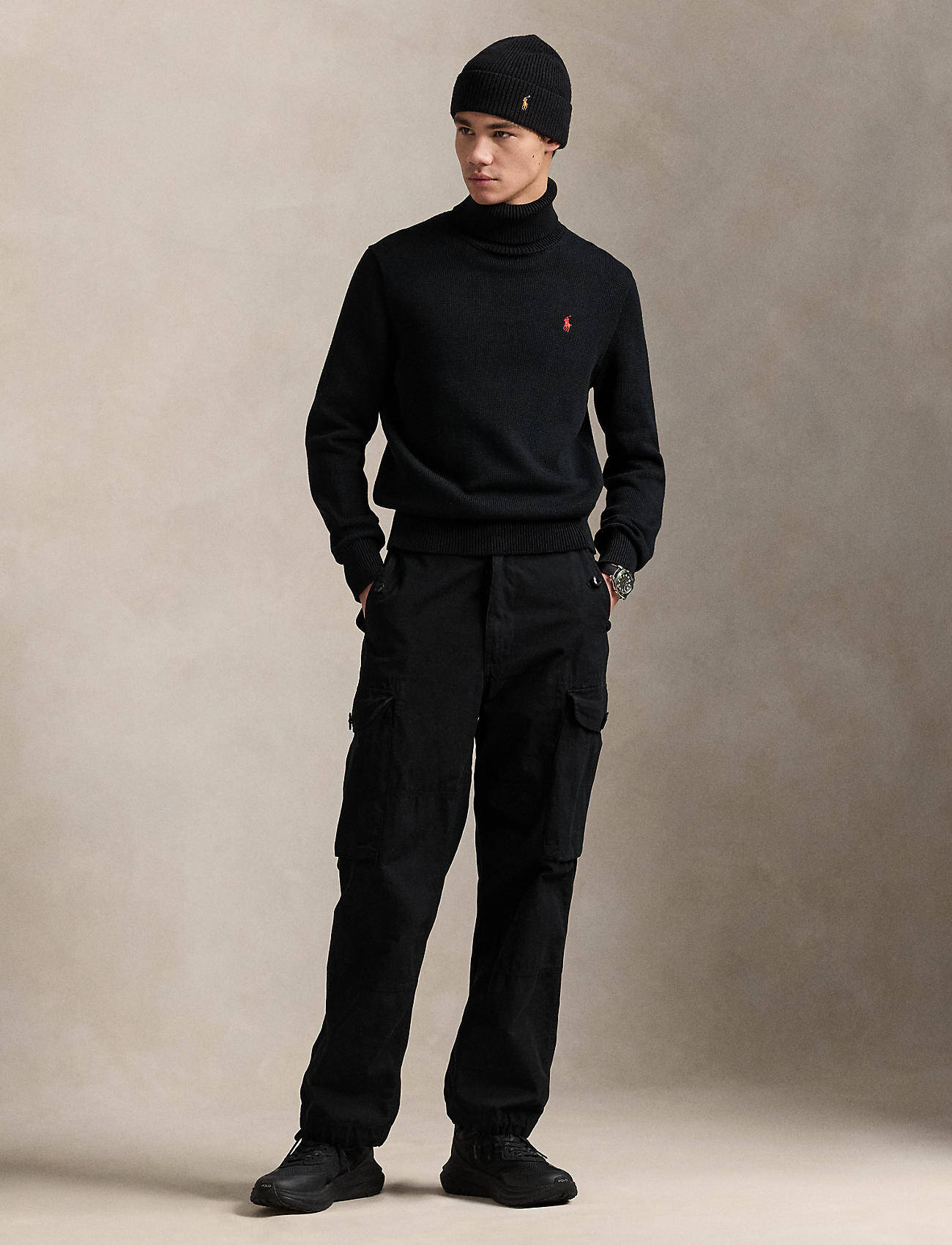 Pull à col roulé en coton - Polo Black