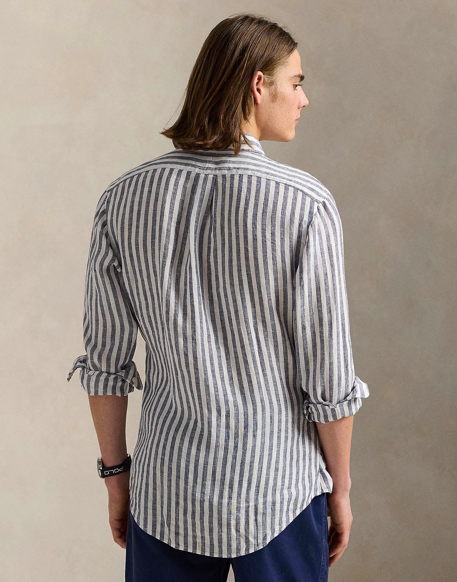 2pcs / NEW // 5138A NAVY/WHITE SPORT SHIRT LONG SLEEVE CUBDPPCS