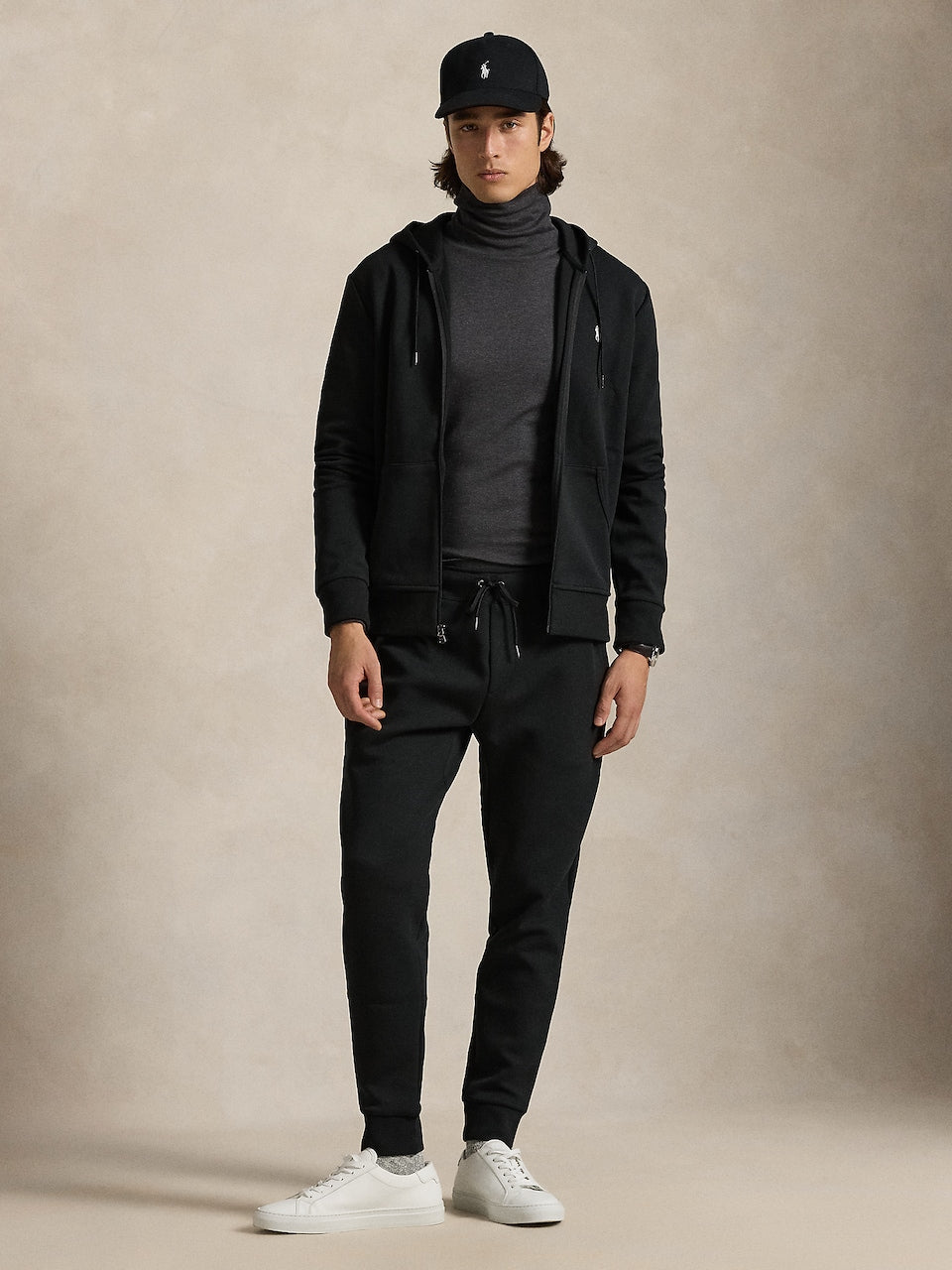 Sweat à capuche en maille double - Polo Black