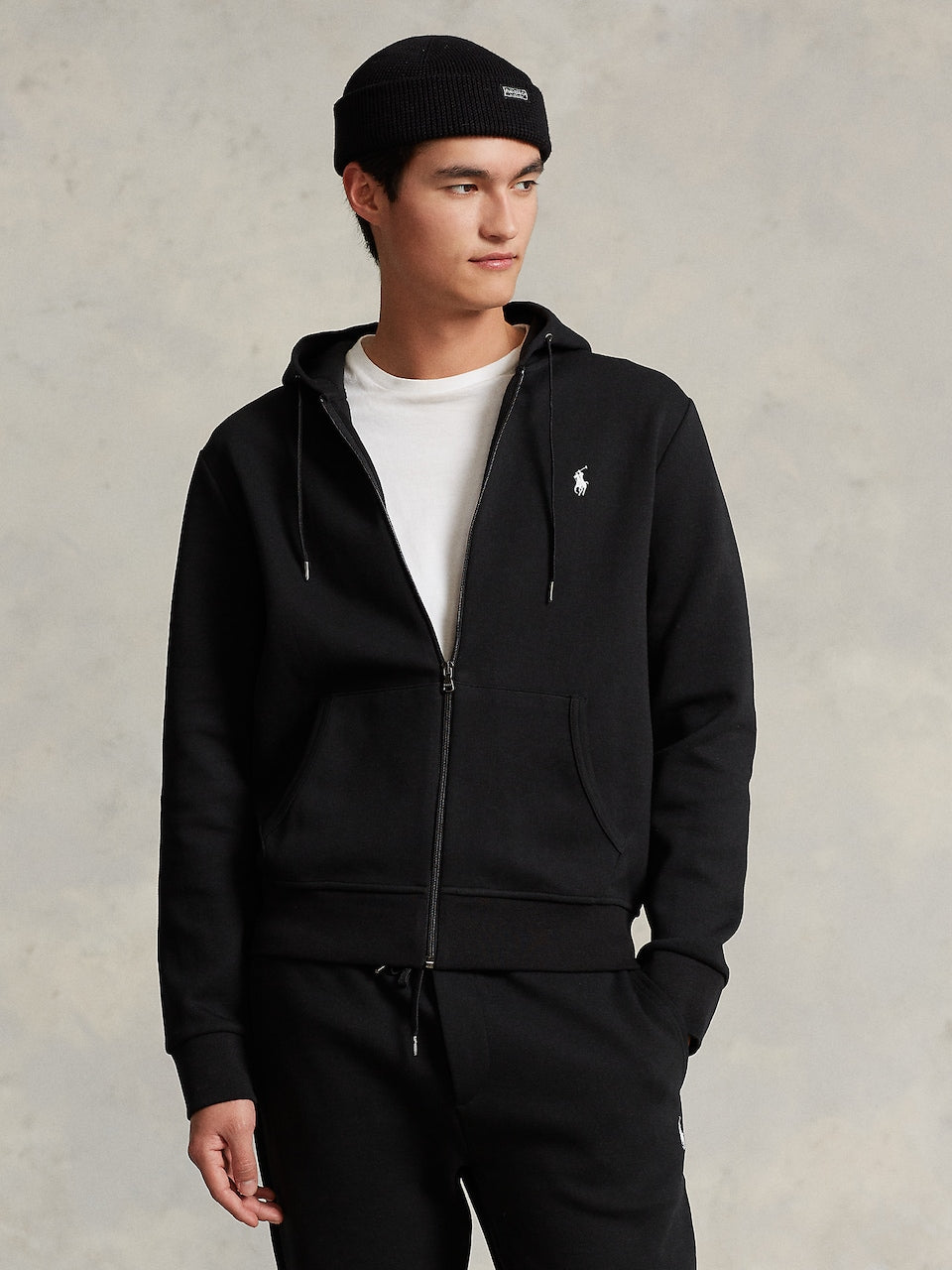 Sweat à capuche en maille double - Polo Black