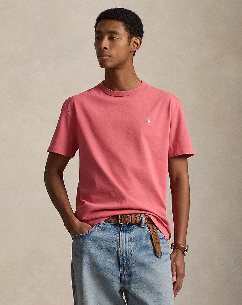 T-shirt en jersey à col rond - Pale Red