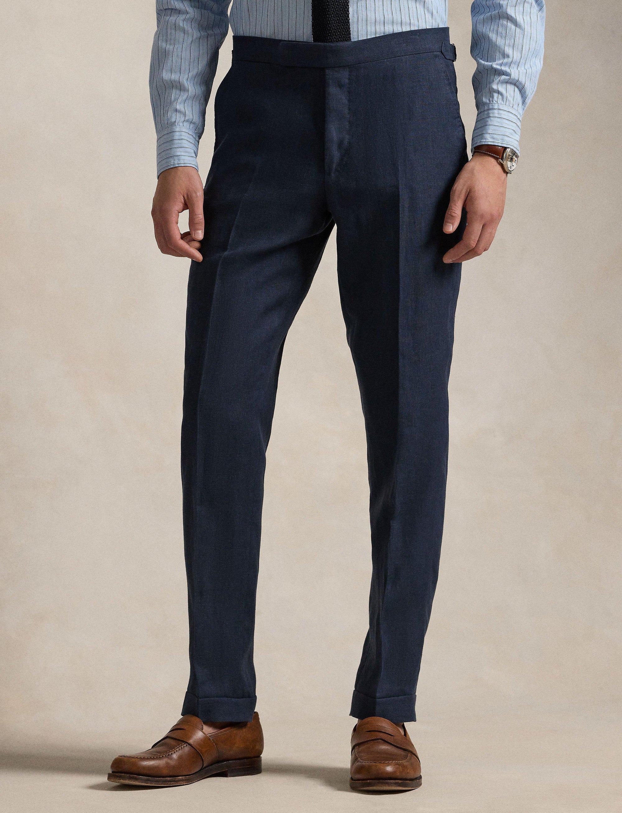 Pantalon Gregory en flanelle de laine - Navy