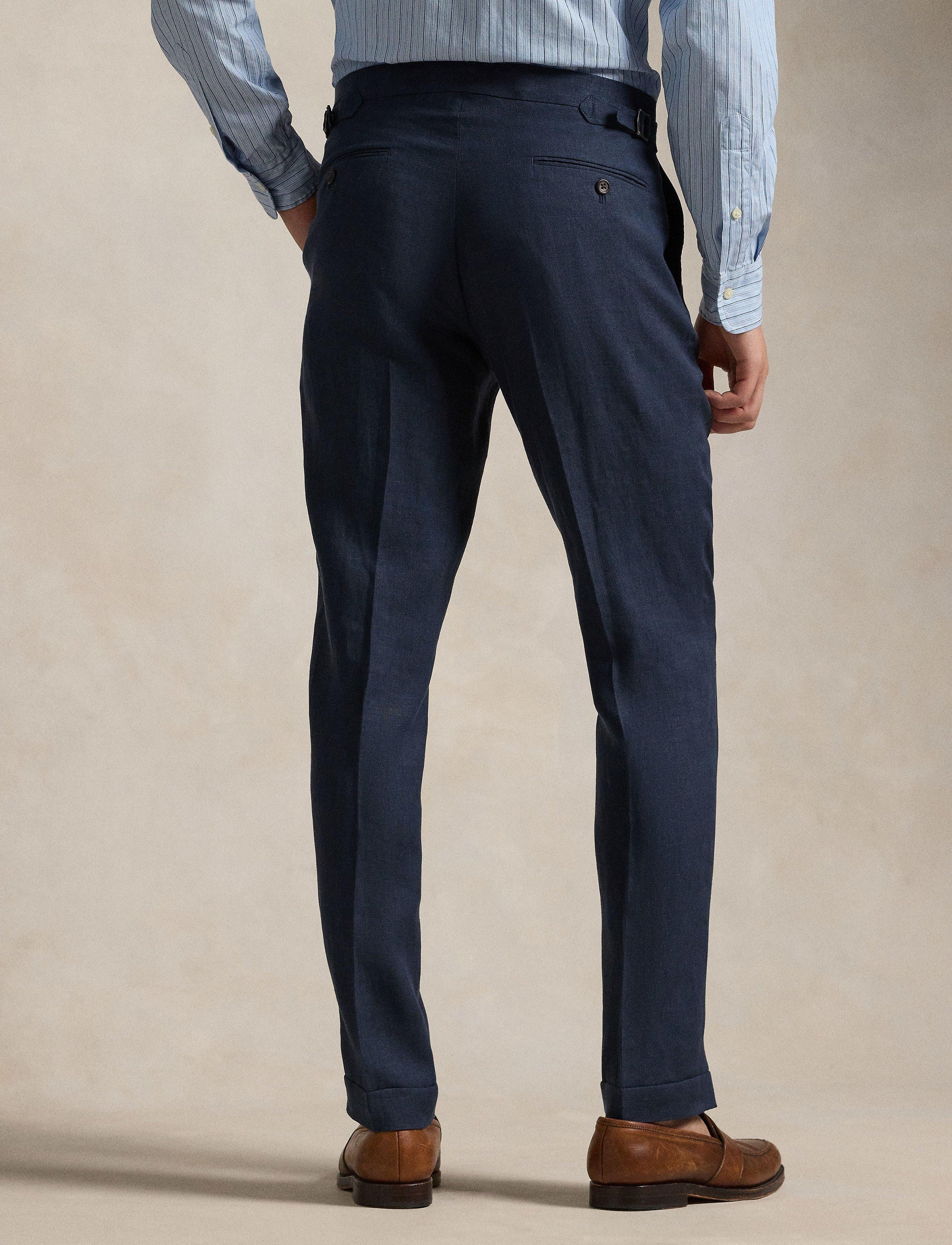 Pantalon Gregory en flanelle de laine - Navy