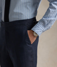 Pantalon Gregory en flanelle de laine - Navy