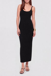 Maxi dress with thin straps - Black