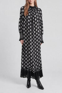 Robe longue imprimée - Black Little Bouquet