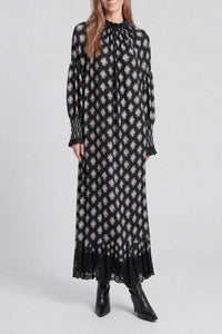 Robe longue imprimée - Black Little Bouquet