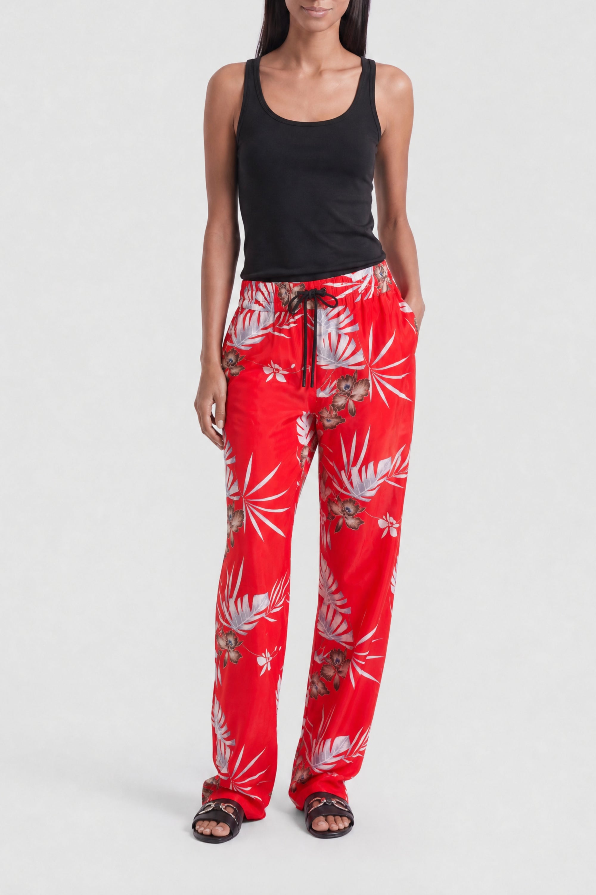 Patterned jogging trousers - Red Hawai