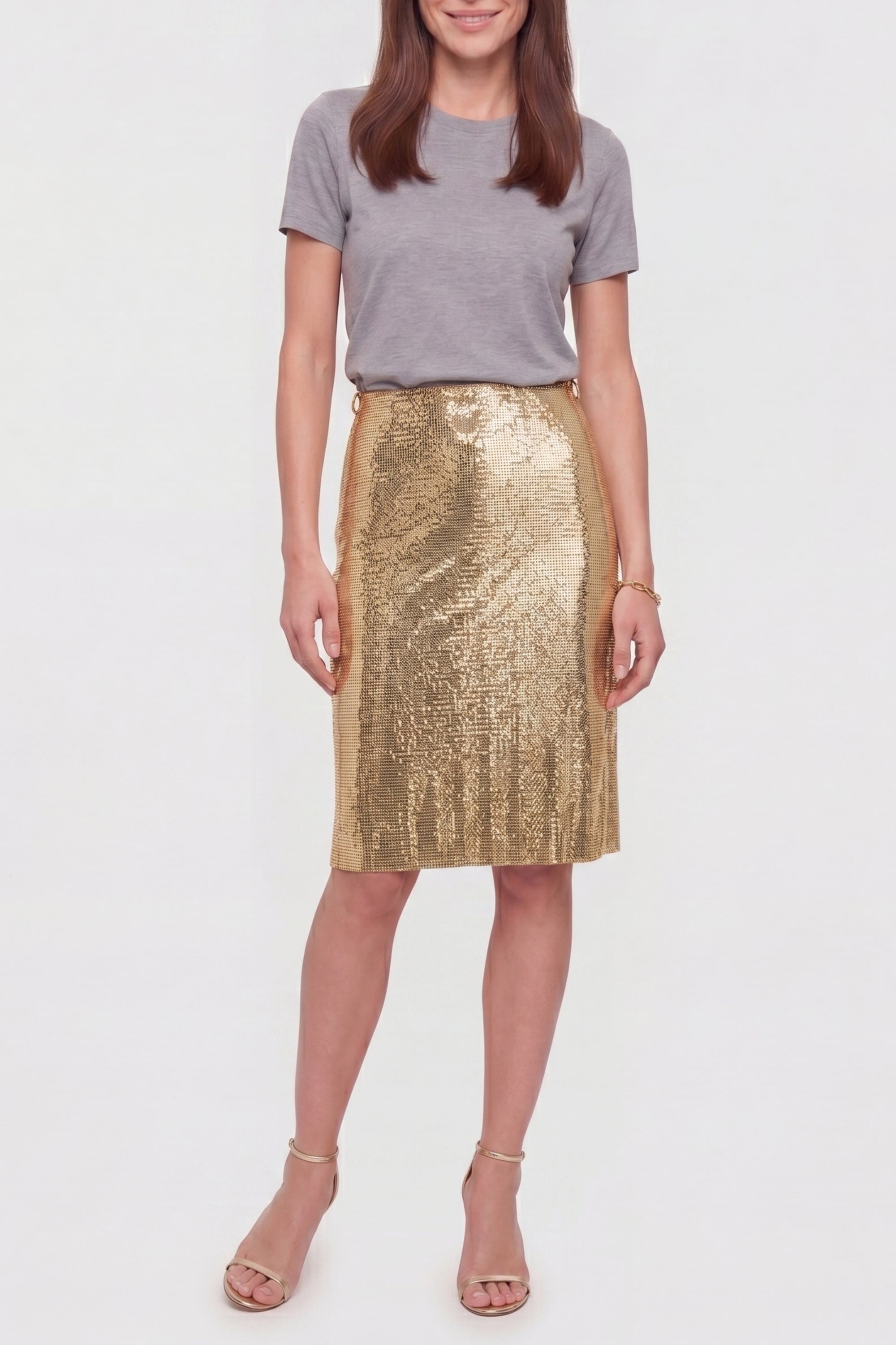 Asymmetrical wrap skirt - Gold