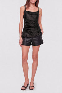 Gathered tank top - Black