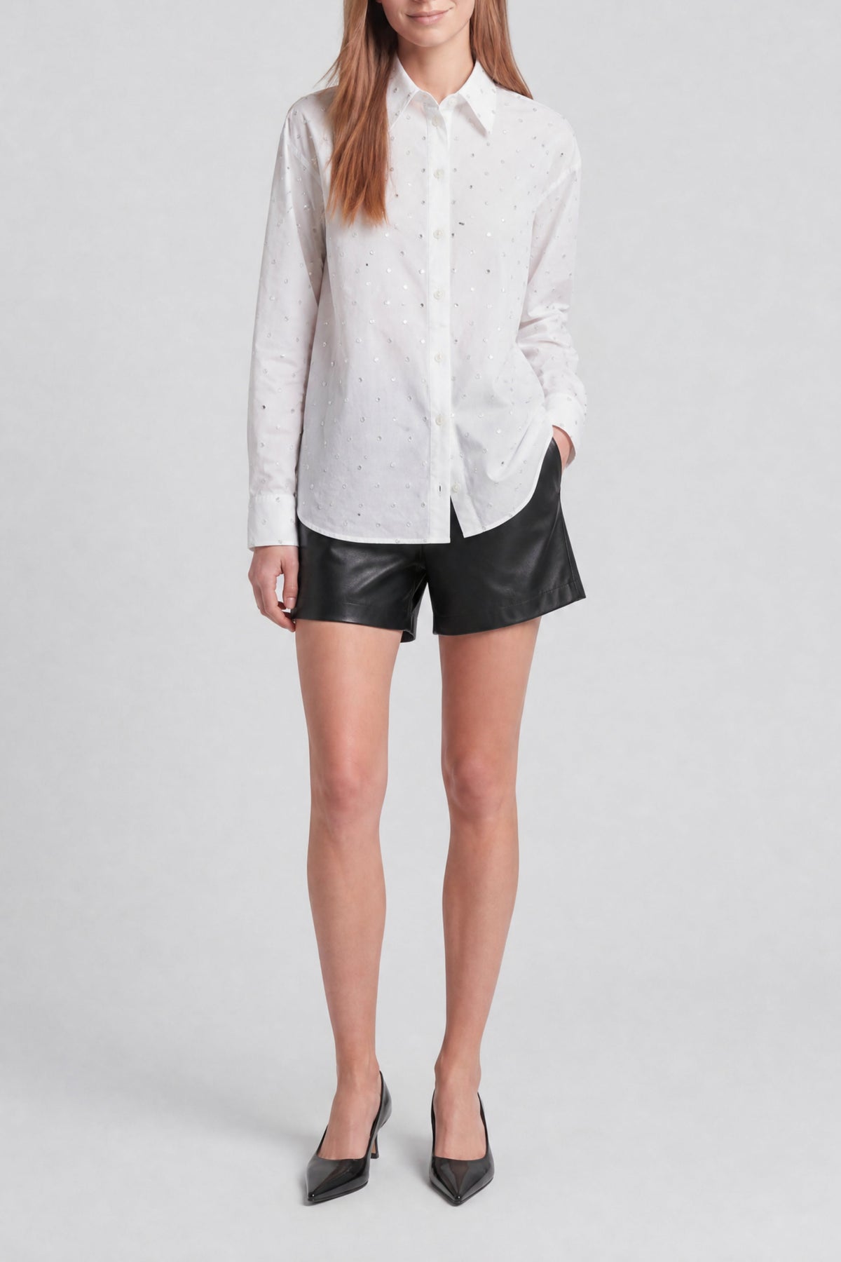 Chemise oversize à cristaux - Optical White