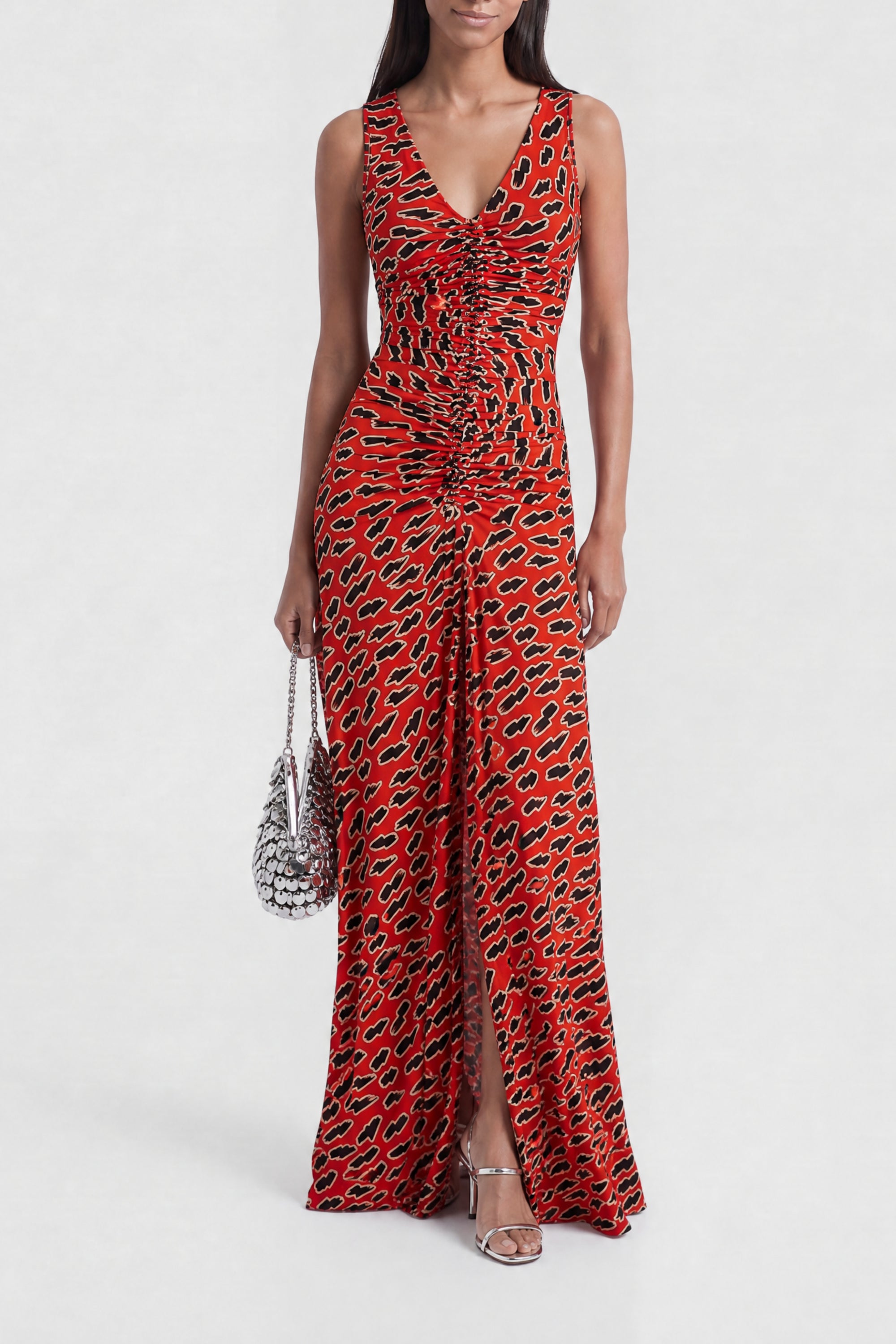 Printed maxi dress - Red Flash