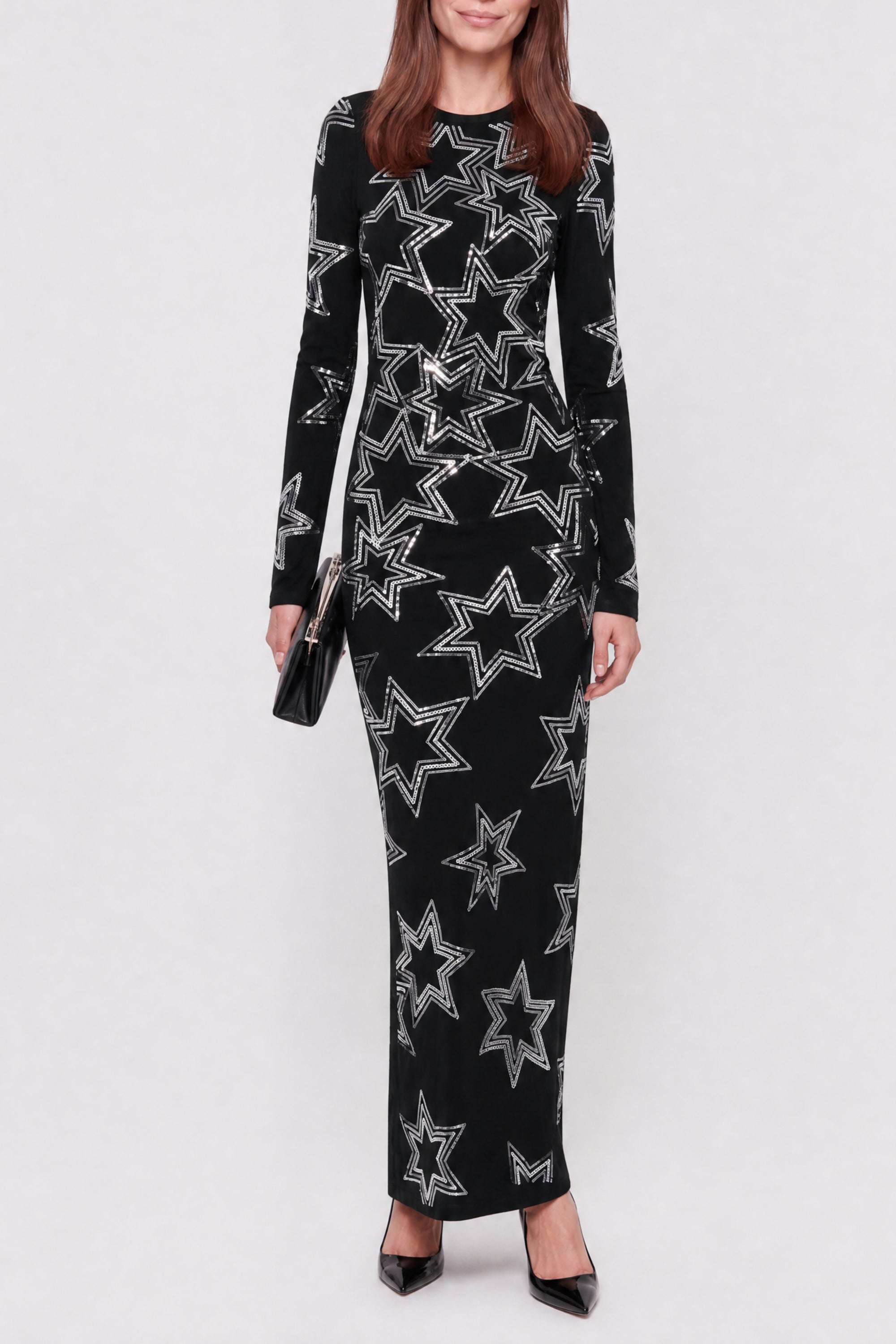 Embroidered maxi dress - Black
