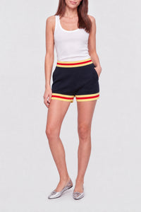 Short à ceinture et rayures - Navy & Gold