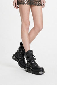 Rabanne x New Rock Leather Boots - Black