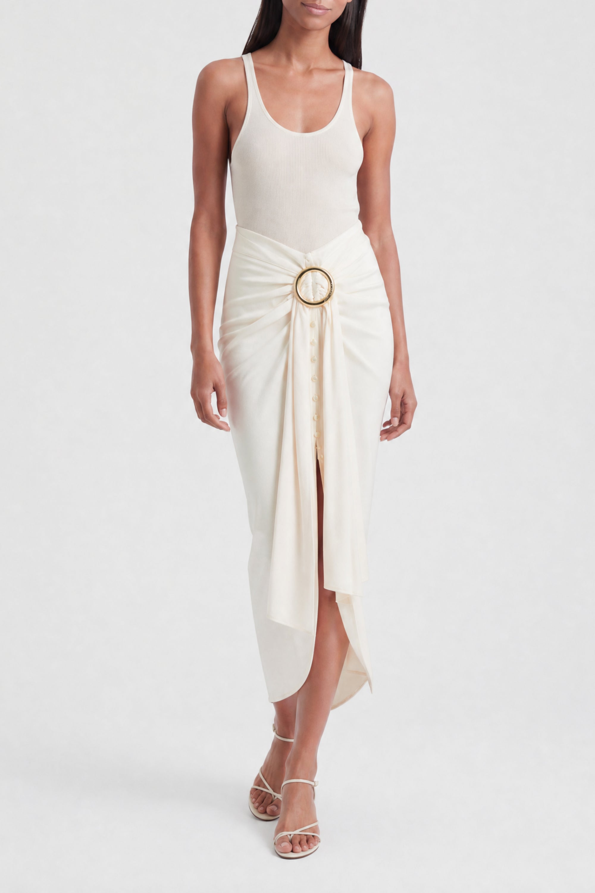 Long draped skirt - Off White