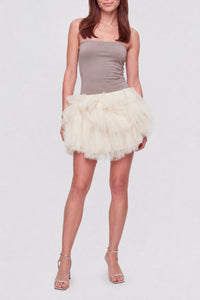 Short tulle skirt - Ecru