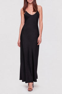Strapless satin maxi dress - Black