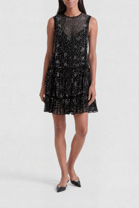 Silk short dress - Black
