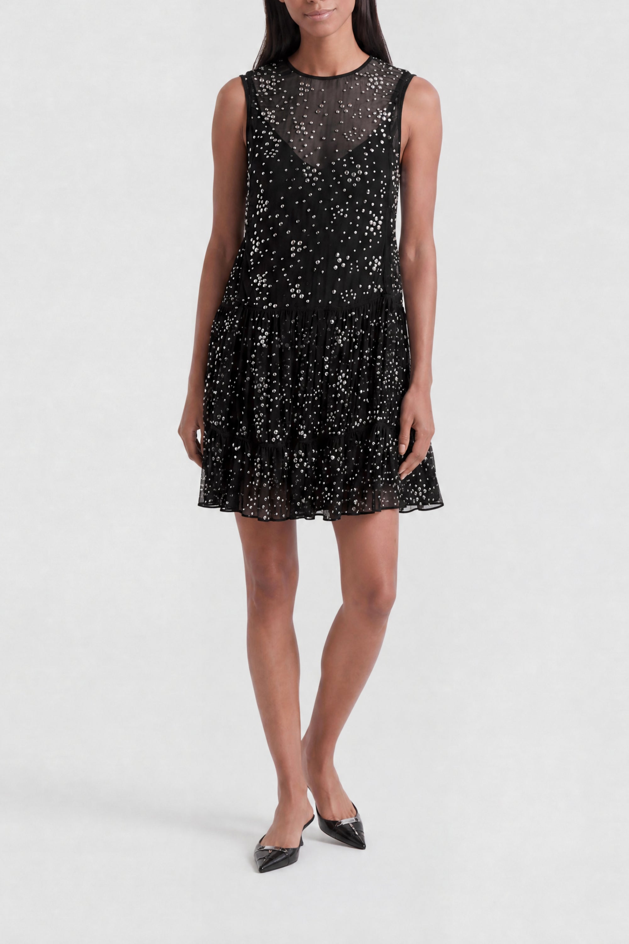 Silk short dress - Black