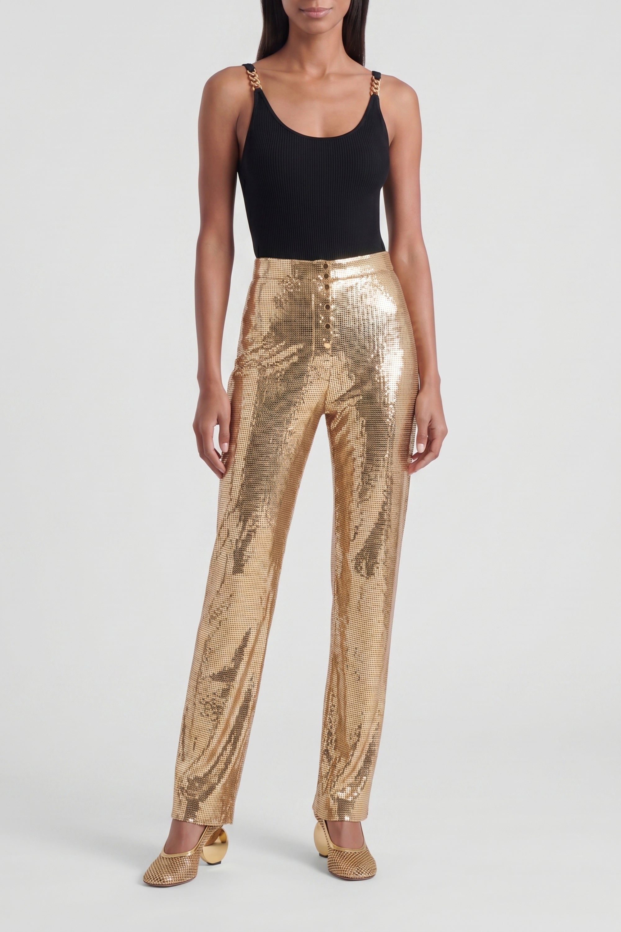 Sequin trousers - Gold