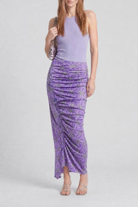 Long draped skirt - Purple Splash