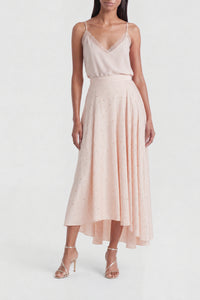 Versailles skirt with rhinestone buttons - Light Pink
