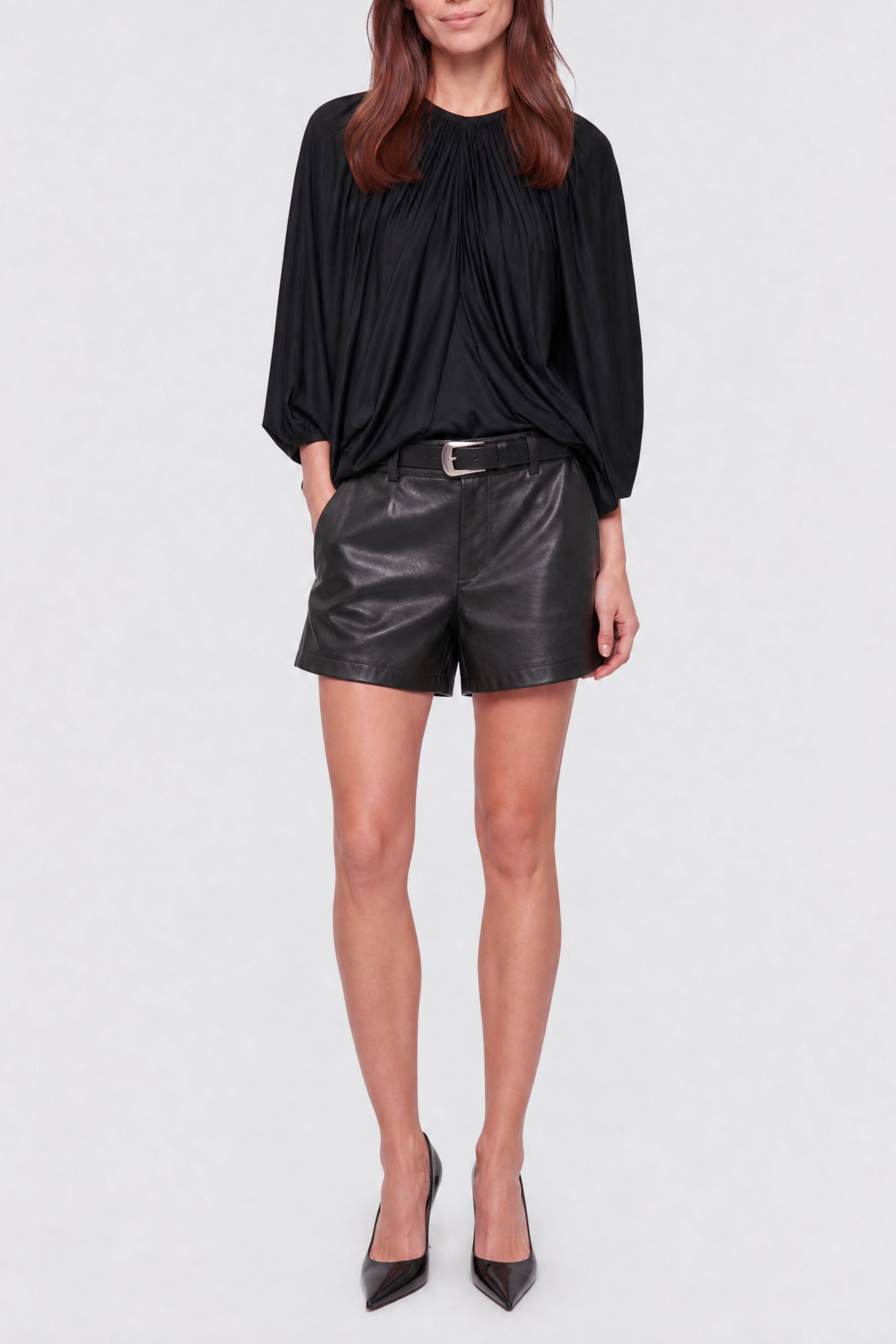 Blouse with draped details - Black