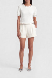 Pull col rond en coton - Off White