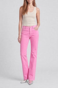 Jean droit taille haute - Peony Pink