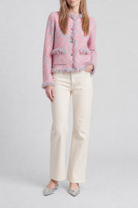 Fringed tweed jacket - Tweed Lurex Rose