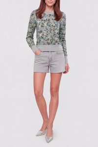 Printed jacquard jumper - Silver Floral