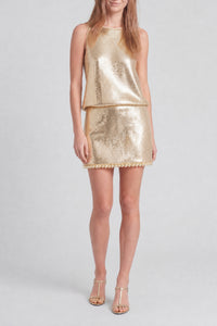 Jupe mi-longue à sequins - New Light Gold