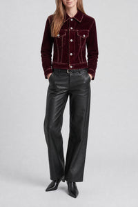 Veste courte en velours - Bordeaux