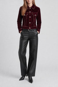 Short velvet jacket - Bordeaux
